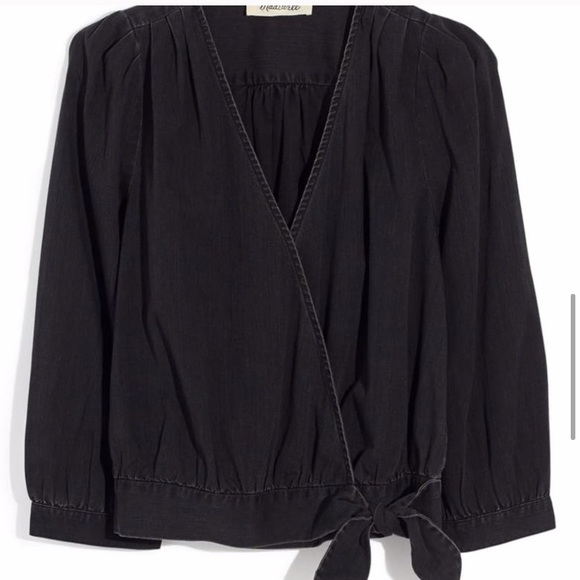 Madewell Denim Wrap Top - Picture 7 of 9